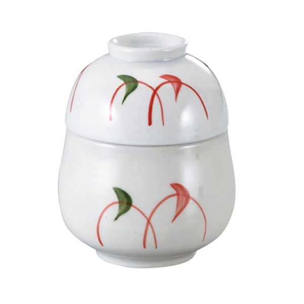 福井クラフト モダン弁当用パーツ 陶器 蒸し碗 瓢形赤絵露草 80501110 1個(ご注文単位1個)【直送品】