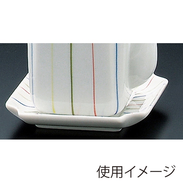 福井クラフト 陶器カスター 角醤油差受皿 三色十草 80501710 1個(ご注文単位1個)【直送品】