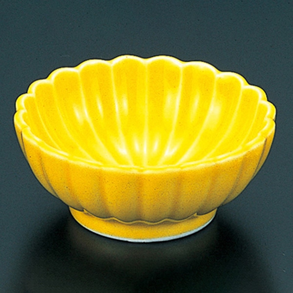 福井クラフト 珍味・小鉢 φ80菊型珍味 中 黄色 83160170 1個(ご注文単位1個)【直送品】