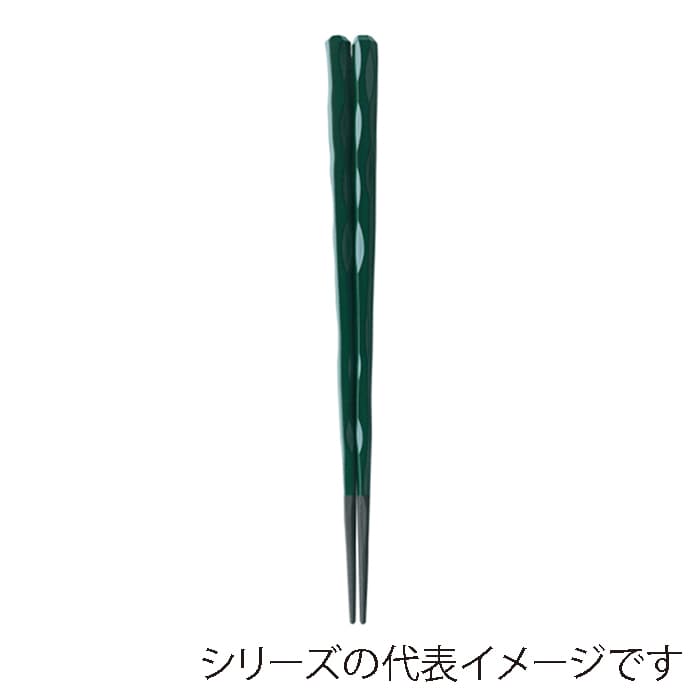 福井クラフト 六角一刀彫箸　22.5cm 緑塗 90031381 1組（ご注文単位1組）【直送品】