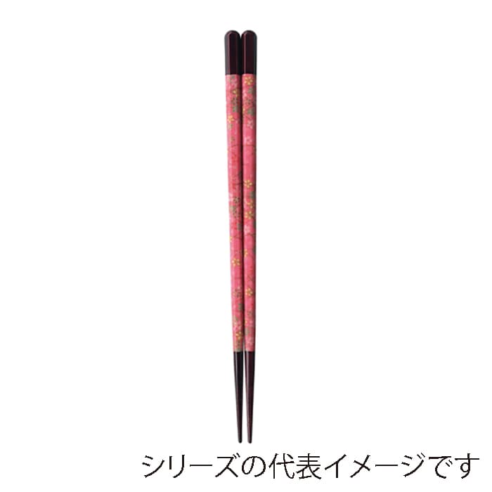福井クラフト 六角木目箸　22cm 千代紙桃花小紋 90031553 1組（ご注文単位1組）【直送品】
