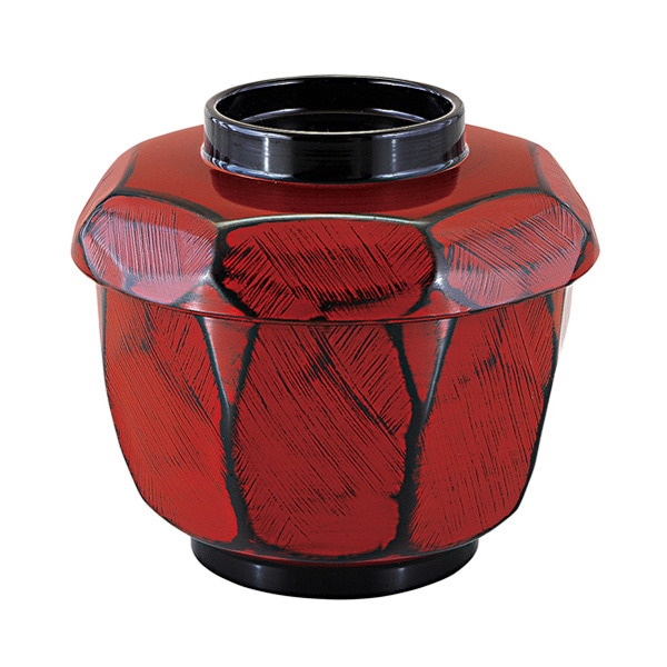 福井クラフト 耐熱飯器 荒彫亀甲飯器 蓋親セット 根来 内黒 33102330 1個(ご注文単位1個)【直送品】