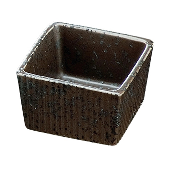 福井クラフト 陶器珍味 5.8cm筋入角 黒タタキ 93017890 1個(ご注文単位1個)【直送品】