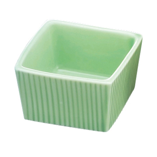 福井クラフト 陶器珍味 5.8cm筋入角 黄緑 93017900 1個(ご注文単位1個)【直送品】