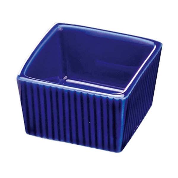 福井クラフト 陶器珍味 5.8cm筋入角 ルリ 93017920 1個(ご注文単位1個)【直送品】