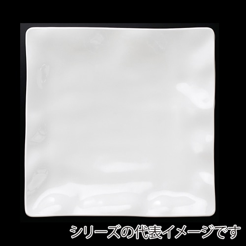 福井クラフト メラミン皿 36cm 波渕角盛皿 ホワイト 51353780 1個(ご注文単位1個)【直送品】