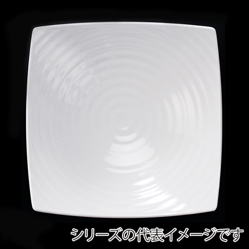 福井クラフト メラミン鉢 40cm ロクロ目四方上り盛鉢 ホワイト 51353890 1個(ご注文単位1個)【直送品】