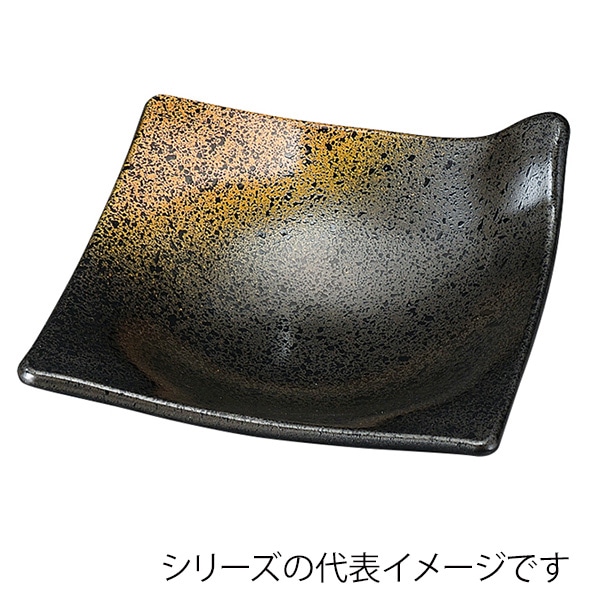 福井クラフト 千鳥深皿 11cm角 焼き締め裏黒塗 54036430 1個(ご注文単位1個)【直送品】