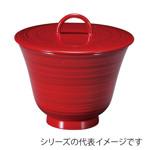 福井クラフト 耐熱小吸椀 リング百合型椀 小 蓋親セット 朱かすり 内黒 31005560 1個(ご注文単位1個)【直送品】
