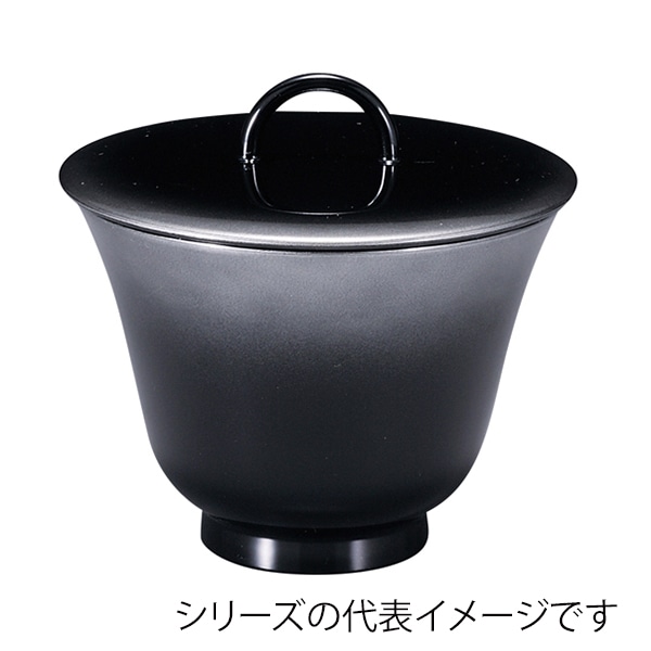 福井クラフト 耐熱小吸椀 リング百合型椀 小 蓋親セット 銀ぼかし 内黒 31005600 1個(ご注文単位1個)【直送品】