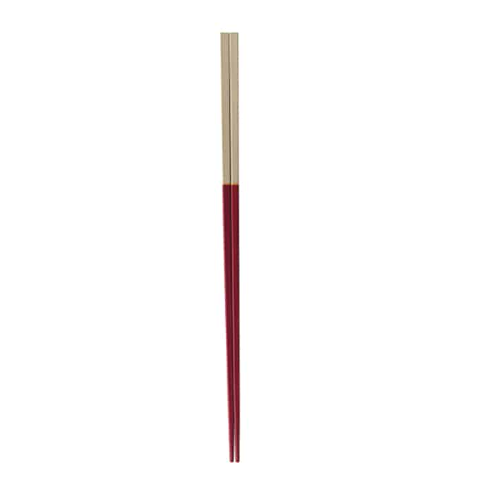 福井クラフト 長角極細箸　23.5cm 赤溜／銀 90023057 1組（ご注文単位1組）【直送品】