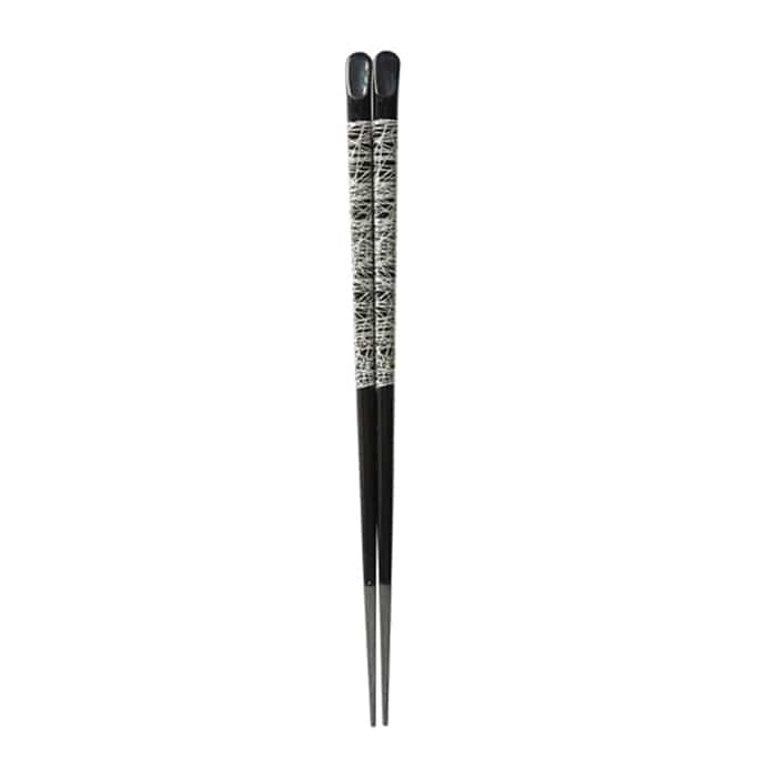 福井クラフト 天削先角箸　22.7cm 黒／銀乱糸 30010520 1組（ご注文単位1組）【直送品】