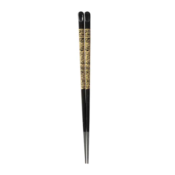 福井クラフト 天削先角箸　22.7cm 黒／金乱糸 30010530 1組（ご注文単位1組）【直送品】