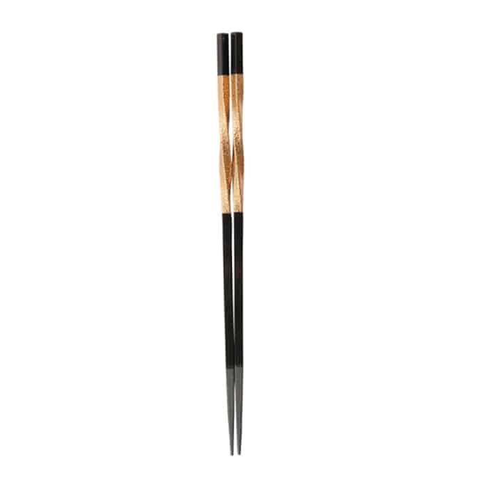 福井クラフト 細身ねじり箸　22.5cm 金盛り帯 30011370 1組（ご注文単位1組）【直送品】