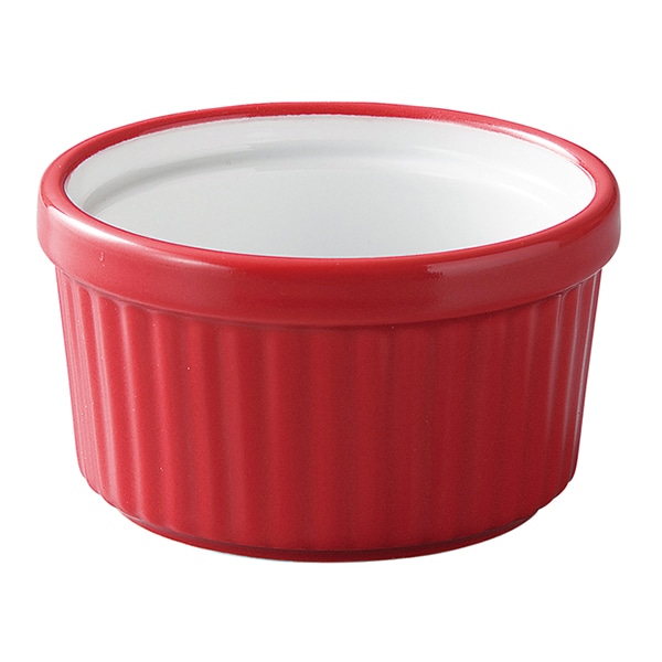 福井クラフト 陶器珍味　φ90カラーココット レッド 75011290 1個（ご注文単位1個）【直送品】