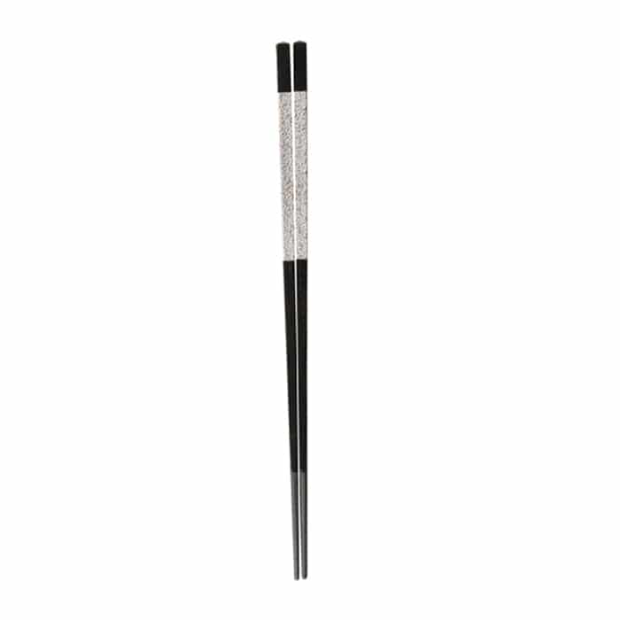 福井クラフト 錐頭四角木目細身箸　23.7cm 銀盛り帯 30011190 1組（ご注文単位1組）【直送品】