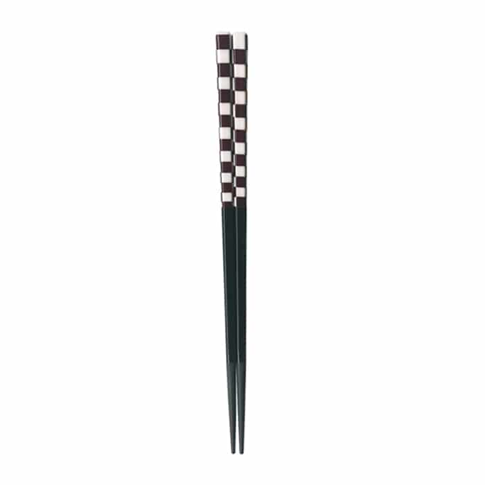 福井クラフト 面取角箸　22.6cm 白黒チェック 90034765 1組（ご注文単位1組）【直送品】