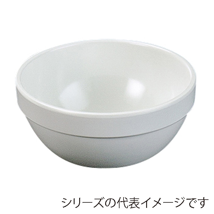 福井クラフト メラミン鉢 22.3cm スタック丸盛鉢 白グロス 75006010 1個(ご注文単位1個)【直送品】