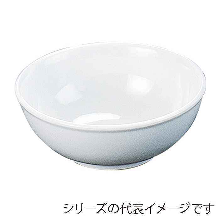 福井クラフト メラミン鉢 14cm 細渕付丸盛鉢 白グロス 75006050 1個(ご注文単位1個)【直送品】