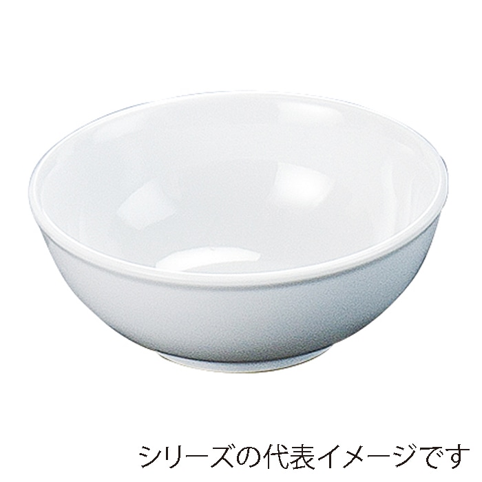福井クラフト メラミン鉢　15.0cm　細渕付丸盛鉢 白グロス 75006060 1個（ご注文単位1個）【直送品】