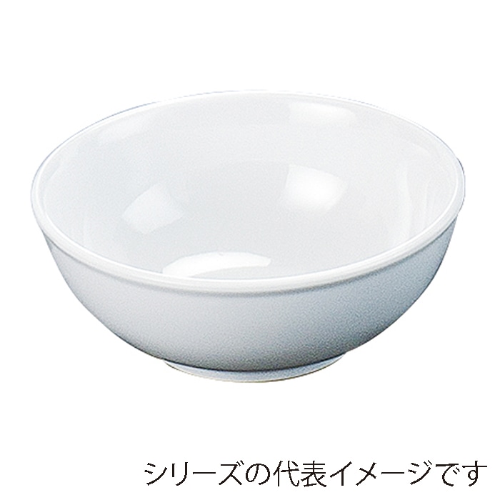 福井クラフト メラミン鉢 19.0cm 細渕付丸盛鉢 白グロス 75006070 1個(ご注文単位1個)【直送品】