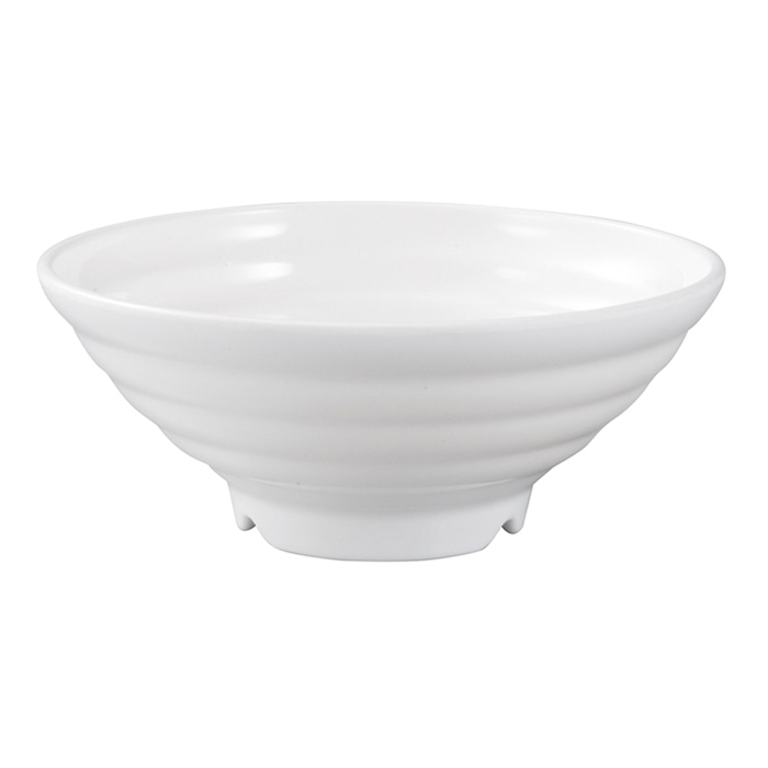 福井クラフト メラミン製　福寿太ロクロ目麺鉢　φ20.3cm 白グロス 51025700 1個（ご注文単位1個）【直送品】