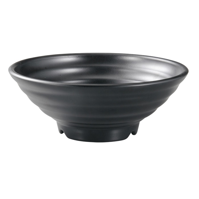 福井クラフト メラミン製　長寿太ロクロ目麺鉢　φ22.8cm 黒マット 51025680 1個（ご注文単位1個）【直送品】