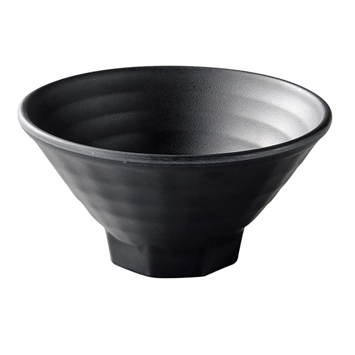 福井クラフト メラミン製　八角高台格子麺鉢　φ15.2cm 黒マット 51025330 1個（ご注文単位1個）【直送品】