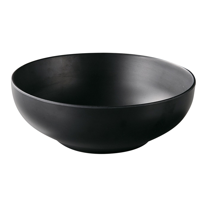 福井クラフト メラミン製　雅腰張麺鉢　φ19.4cm 黒マット 51025370 1個（ご注文単位1個）【直送品】