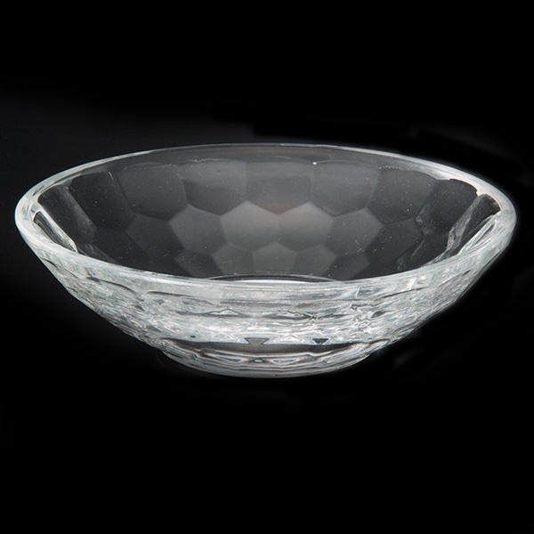 福井クラフト ガラス器 φ9.7cm 亀甲カットガラス皿 透明 75005270 1個(ご注文単位1個)【直送品】