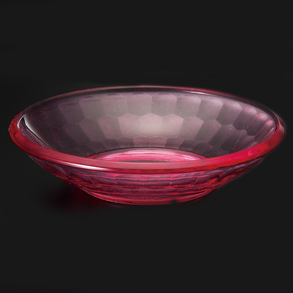 福井クラフト アクリル亀甲カット皿 全面塗装 φ9.7cm レッド 75007042 1個(ご注文単位1個)【直送品】
