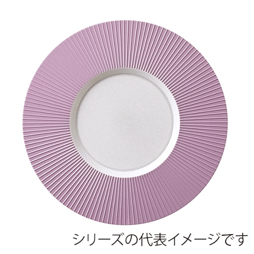 福井クラフト 28cmタービンプレート 内パール／リムバイオレット／裏白塗 75020290 1個（ご注文単位1個）【直送品】