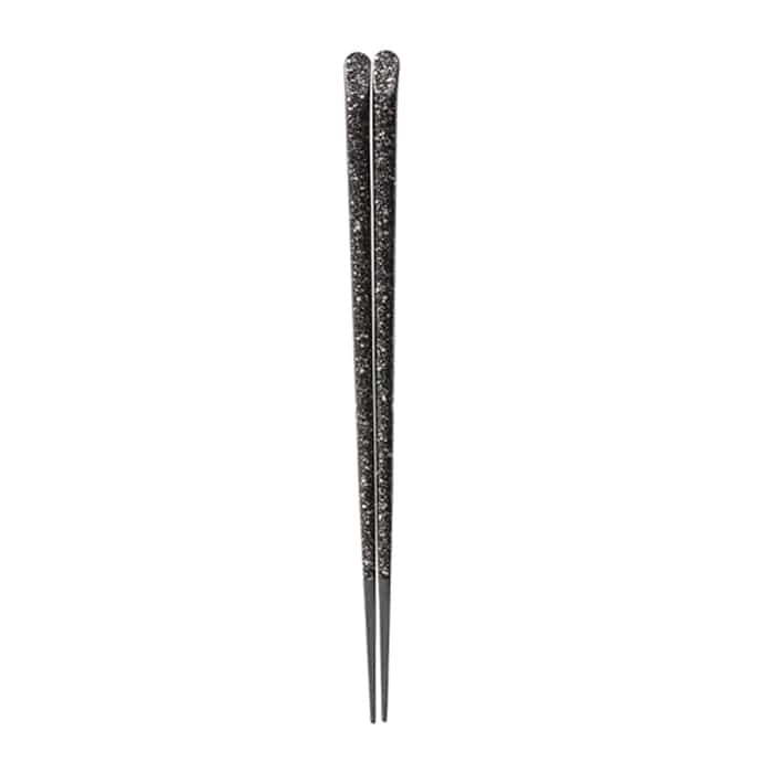 福井クラフト 天削先角箸　22.7cm 黒／銀平目 30010490 1組（ご注文単位1組）【直送品】