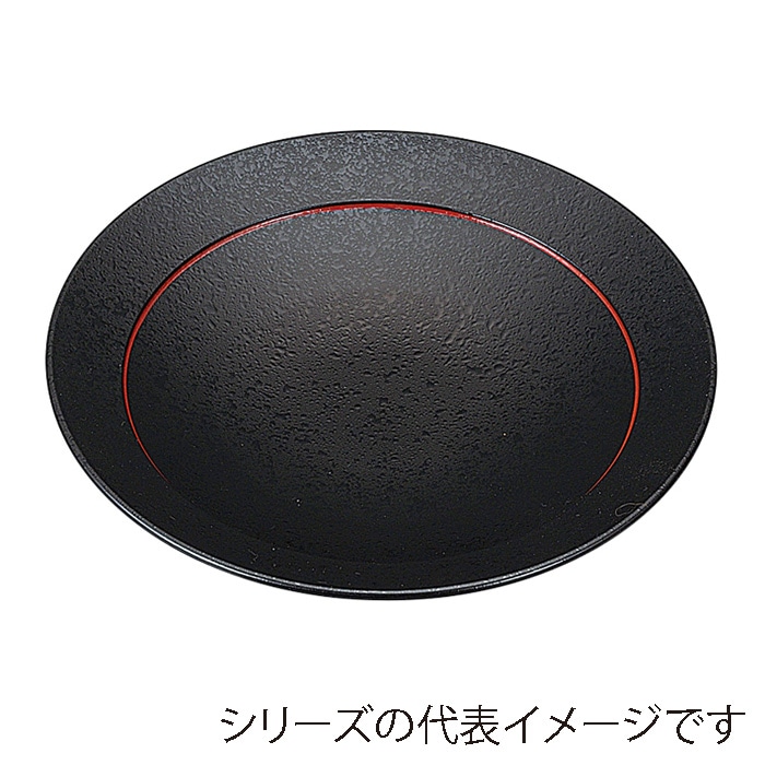 福井クラフト 8.5寸大安そば盛皿 黒内渕朱ラインクリヤータタキ裏黒塗り 51301325 1個（ご注文単位1個）【直送品】