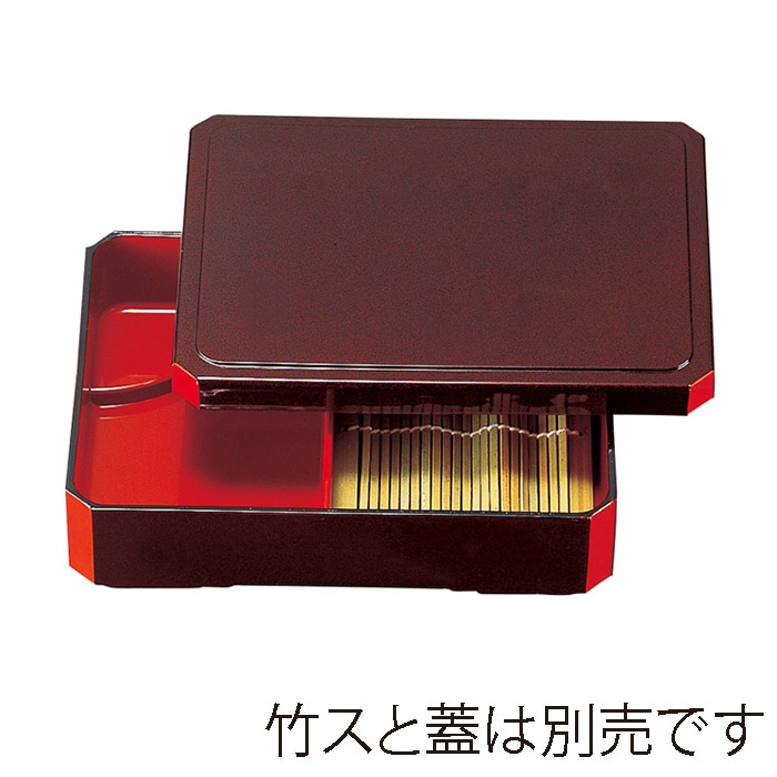 福井クラフト 隅切天そばセイロ　本体 溜パール内朱 46191500 1個（ご注文単位1個）【直送品】
