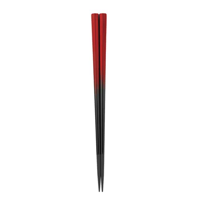 福井クラフト 七角箸　22.5cm 朱黒ぼかし 80601230 1組（ご注文単位1組）【直送品】