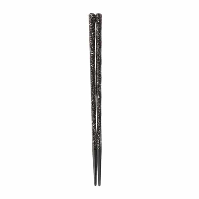 福井クラフト 六角立荒彫箸　22.5cm 黒／銀平目 30011030 1組（ご注文単位1組）【直送品】