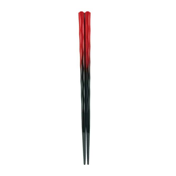 福井クラフト 六角立荒彫箸　22.5cm 朱黒ぼかし 80601420 1組（ご注文単位1組）【直送品】