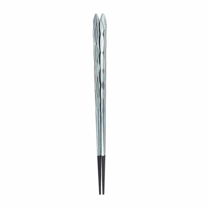 福井クラフト 荒彫とんがり箸　22.5cm シルバー先黒乾漆 60003170 1組（ご注文単位1組）【直送品】
