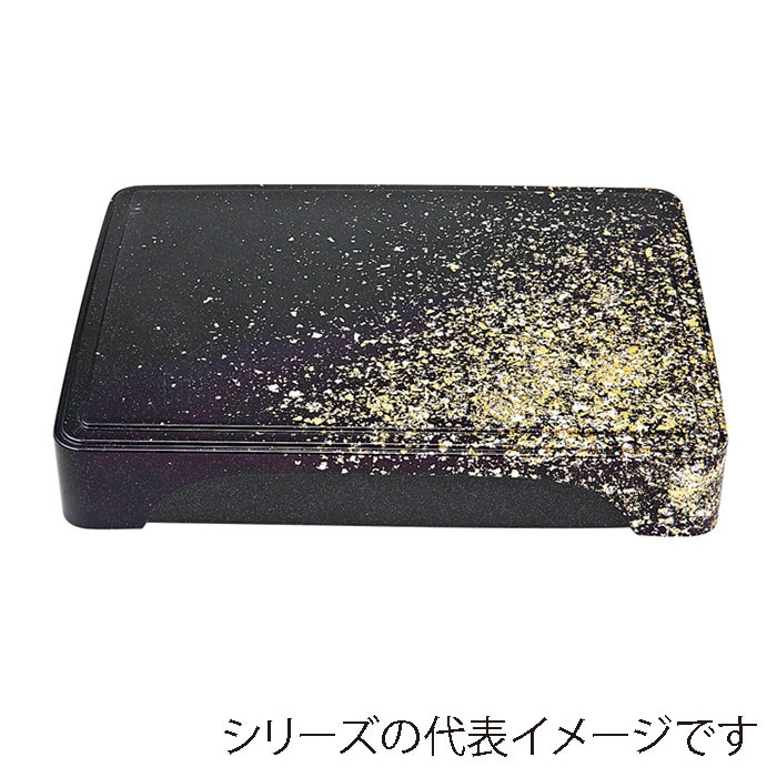 福井クラフト 幕の内弁当　やすらぎ箱膳　仕切付　尺0寸　蓋親 箔舞踊　内黒 23215020 1個（ご注文単位1個）【直送品】