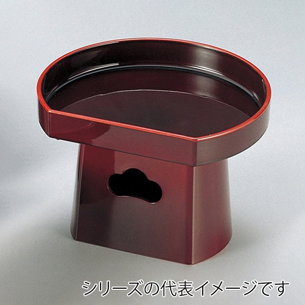 福井クラフト 三宝盛器 4寸半月 溜天朱 51021775 1個(ご注文単位1個)【直送品】