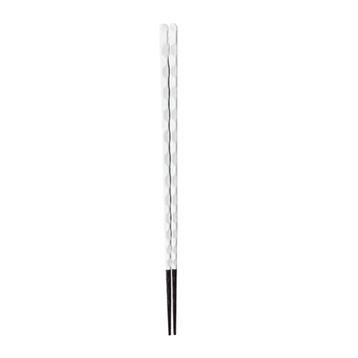 福井クラフト 細身亀甲一刀彫箸　23.5cm パールホワイト　先茶乾漆塗 60003340 1組（ご注文単位1組）【直送品】