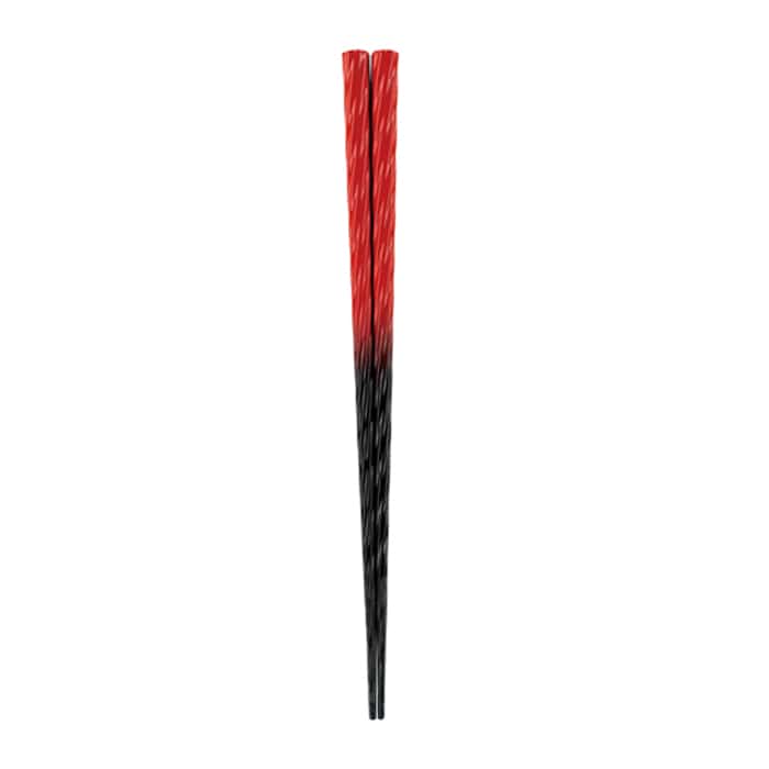 福井クラフト 錦織箸　23.5cm 朱黒ぼかし先乾漆塗 60003590 1組（ご注文単位1組）【直送品】
