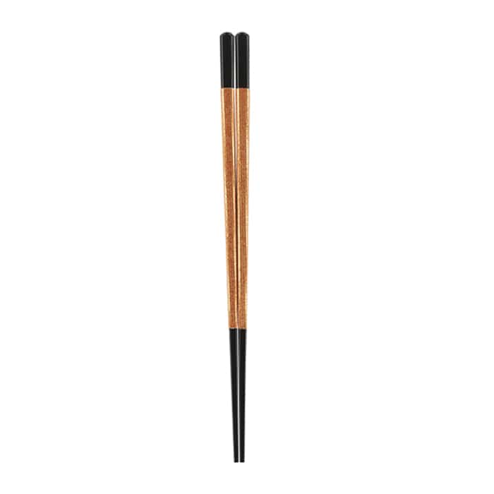 福井クラフト 長糸巻き四角箸　22.5cm 黒／金盛帯 80603300 1組（ご注文単位1組）【直送品】