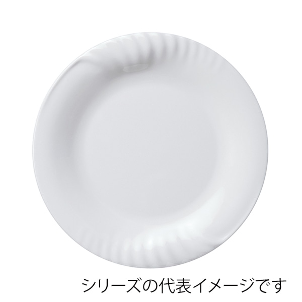 福井クラフト メラミン盛皿 φ25cm レリーフ丸プレート 白グロス 83361140 1個(ご注文単位1個)【直送品】