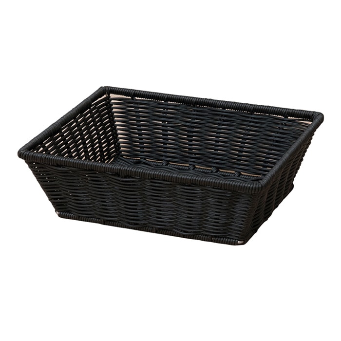 福井クラフト ビュッフェ用品　長角バスケット　1／2 ブラック　深 70022570 1個（ご注文単位1個）【直送品】