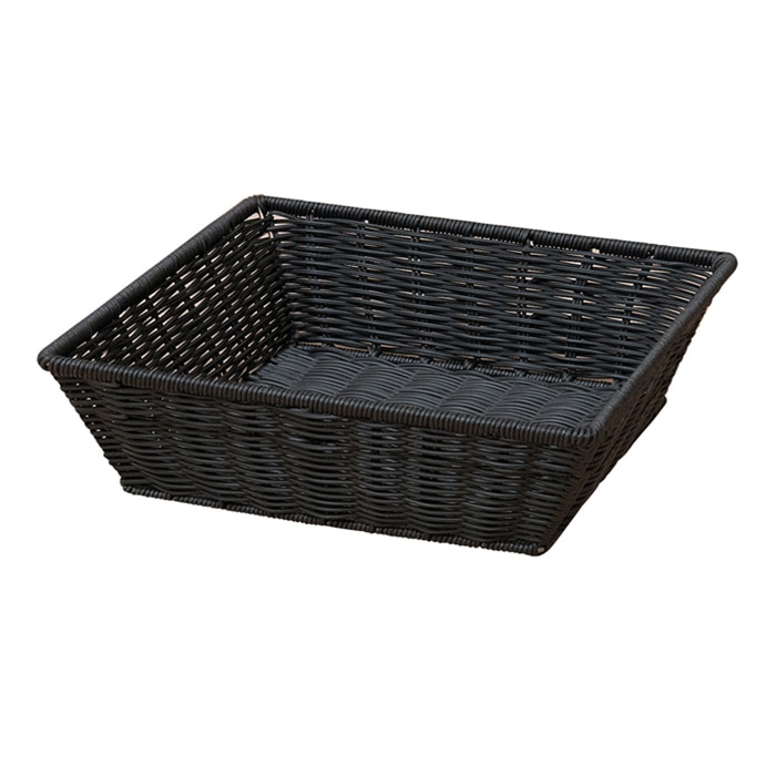 福井クラフト ビュッフェ用品　長角バスケット　2／3 ブラック　深 70022730 1個（ご注文単位1個）【直送品】