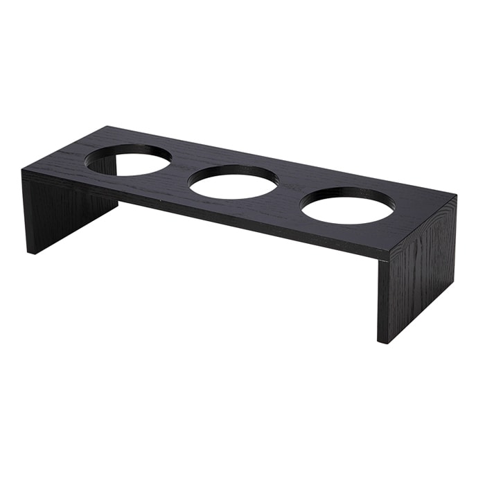 福井クラフト ビュッフェ用　木製穴あきコの字什器 55×H12.5cm　ブラック 80113430 1個（ご注文単位1個）【直送品】