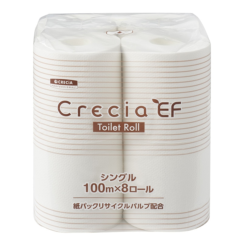 日本製紙クレシア クレシア EFトイレットロール 100m シングル 8ロール 10123 1袋(ご注文単位8袋)【直送品】