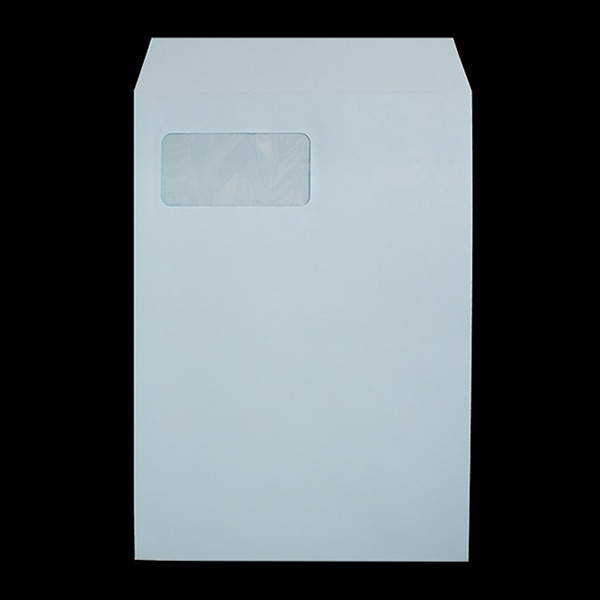山櫻 封筒　角20窓付　スミ貼　ECブルー100 CoC　〒枠なし　LP-HL　C1750 00562665 　500枚/箱（ご注文単位1箱）【直送品】